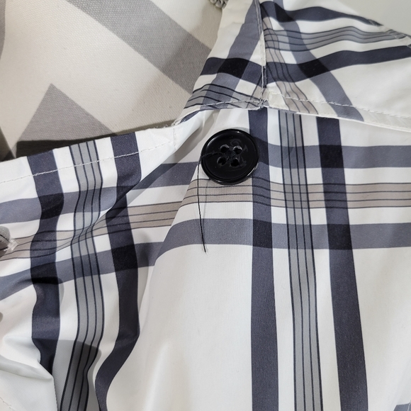 Womans Weather Tamer Short Trench Coat Black/gray/white Size Small - Picture 4 of 15